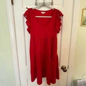 Max Studios red summer dress